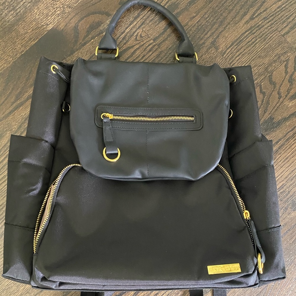 Skip Hop black diaper bag backpack